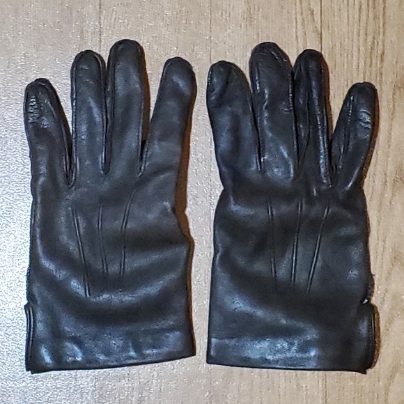 Vintage ITALIAN Leather Gloves Cashmere Lining Soft Italy Brown Size 9.5 - Picture 7 of 8